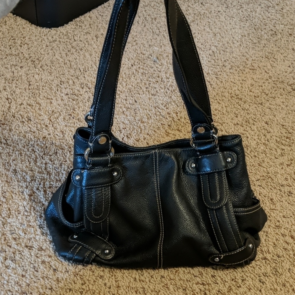 Tignanello black leather purse